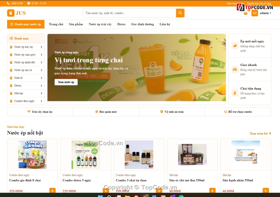 nước ép,Website bán hàng,Web bán hàng